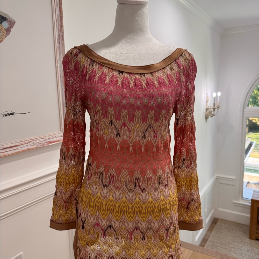 Missoni Multicolor Zigzag Long Sleeve Tunic/Mini Dress